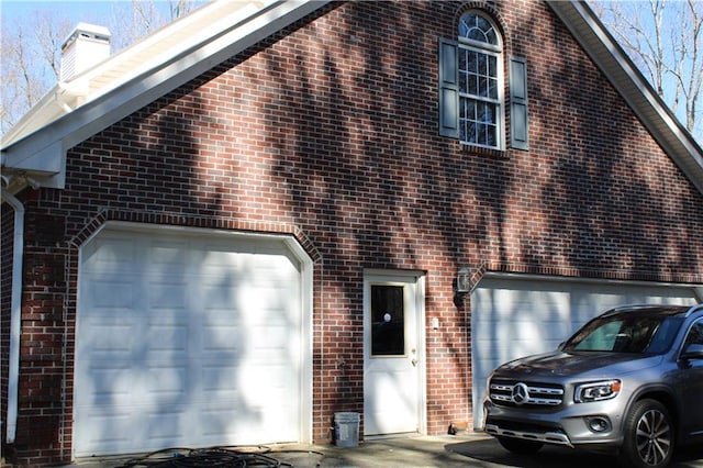 exterior space featuring a garage