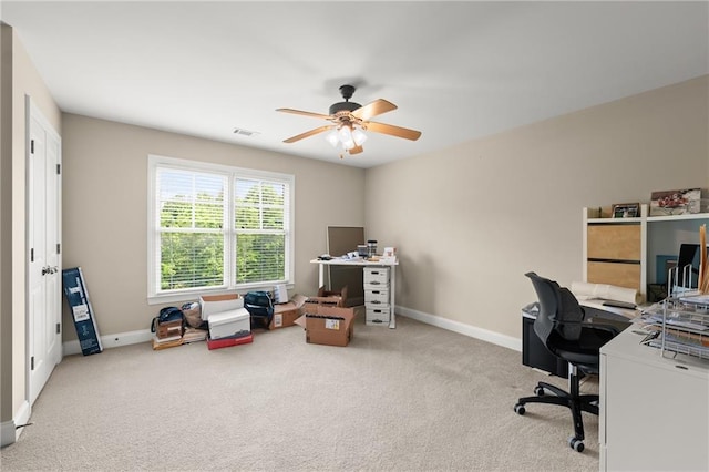 541 Brown Dr, Clermont, GA 30527 - carpeted office space with ceiling fan and baseboards