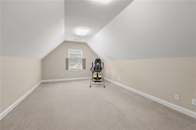541 Brown Dr, Clermont, GA 30527 - bonus room with baseboards, light colored carpet, and lofted ceiling