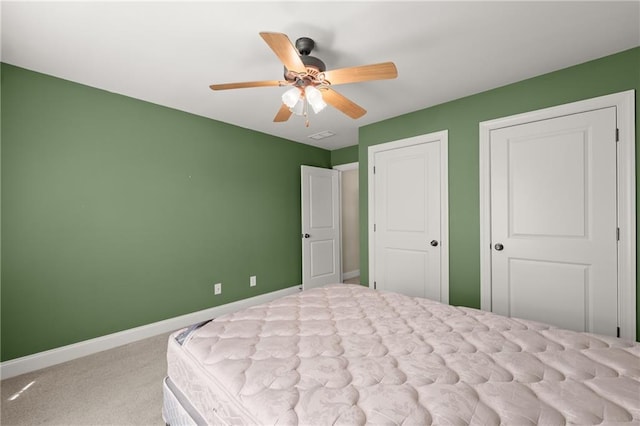 541 Brown Dr, Clermont, GA 30527 - bedroom featuring carpet, baseboards, and a ceiling fan