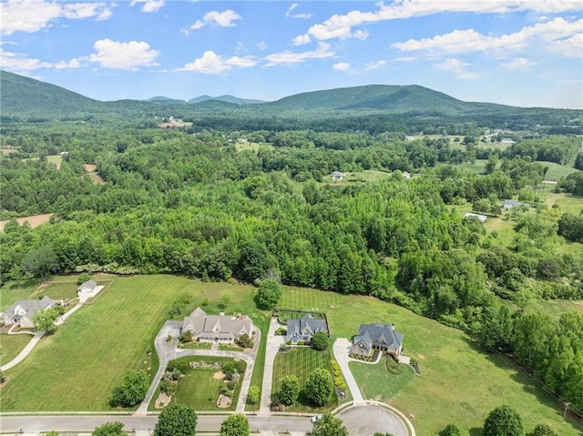 541 Brown Dr, Clermont, GA 30527 - aerial overview of property's location featuring a heavily wooded area and mountains