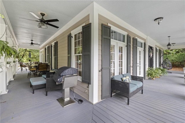 wooden deck with covered porch