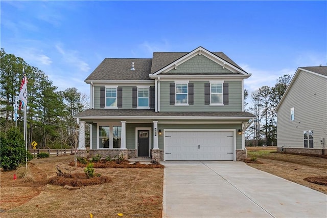 craftsman-style home featuring a garage