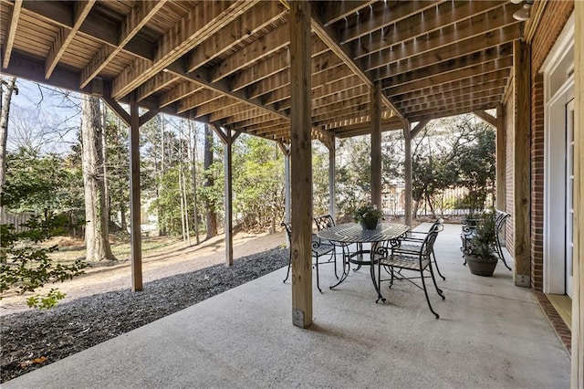 view of patio with outdoor dining area