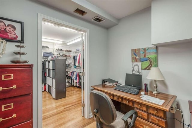 office featuring light wood-type flooring