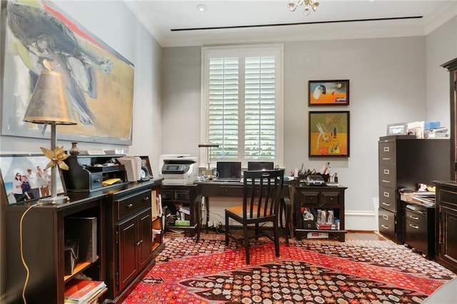 office featuring wood-type flooring