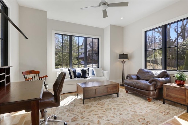 1068 Amsterdam Avenue Ne, Atlanta, GA 30306 - office featuring light hardwood / wood-style floors and ceiling fan