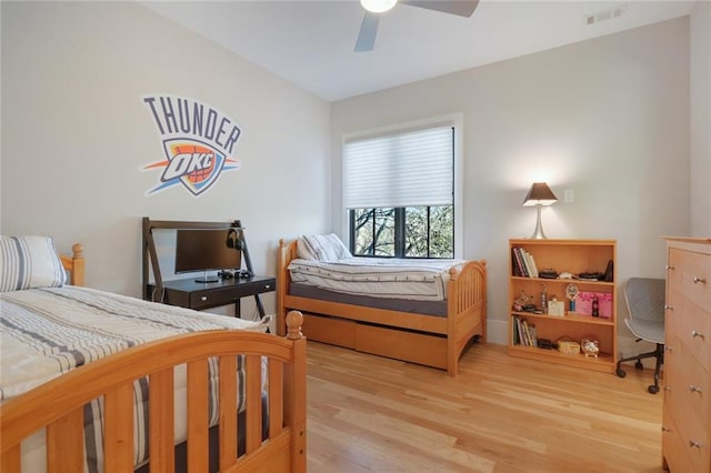 1068 Amsterdam Avenue Ne, Atlanta, GA 30306 - bedroom with ceiling fan and light hardwood / wood-style flooring