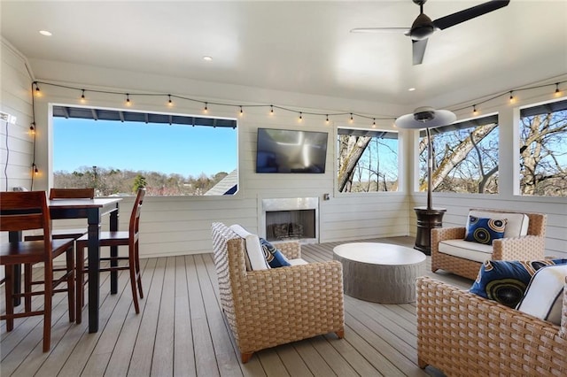 1068 Amsterdam Avenue Ne, Atlanta, GA 30306 - sunroom with ceiling fan