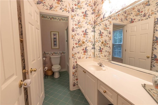 54 Old Fuller Mill Road Ne, Marietta, GA 30067 - bathroom featuring tile floors, vanity with extensive cabinet space, and toilet