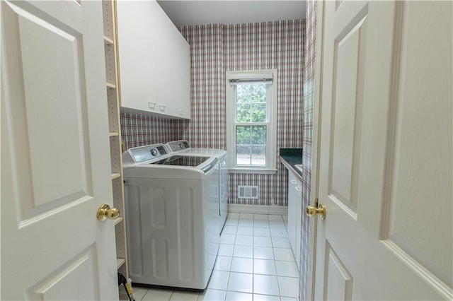 54 Old Fuller Mill Road Ne, Marietta, GA 30067 - washroom featuring cabinets, separate washer and dryer, and light tile floors