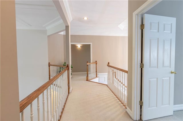 54 Old Fuller Mill Road Ne, Marietta, GA 30067 - hallway with crown molding and light carpet