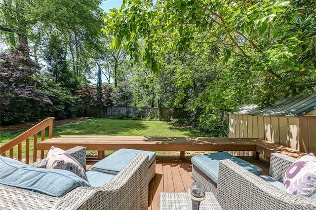 3248 W Shadowlawn Avenue Ne, Atlanta, GA 30305 - deck with outdoor lounge area and a lawn