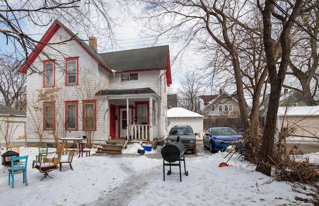 view of snowy exterior