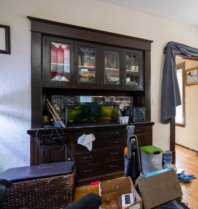 interior space with hardwood / wood-style flooring