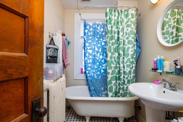 bathroom with tile floors