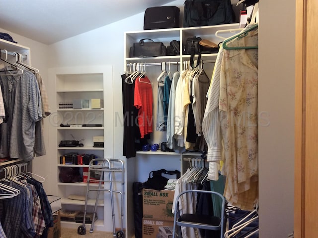 view of walk in closet