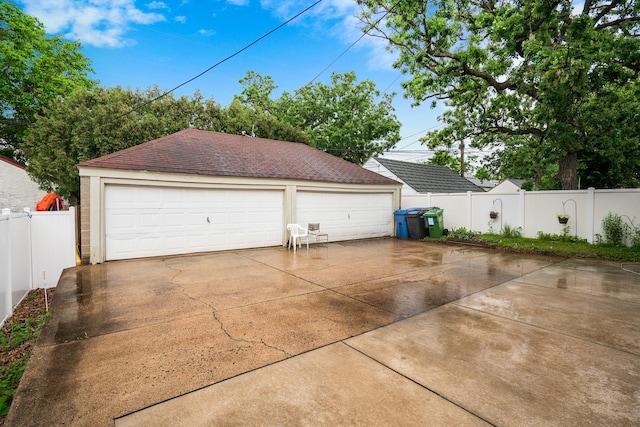 view of garage