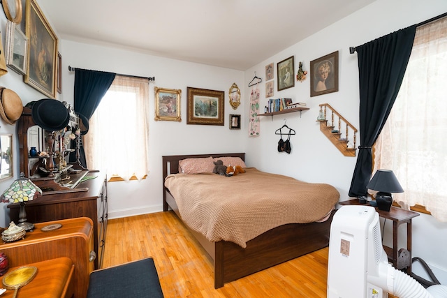 bedroom featuring light hardwood / wood-style flooring