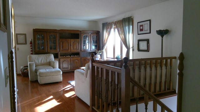 interior space featuring dark hardwood / wood-style flooring