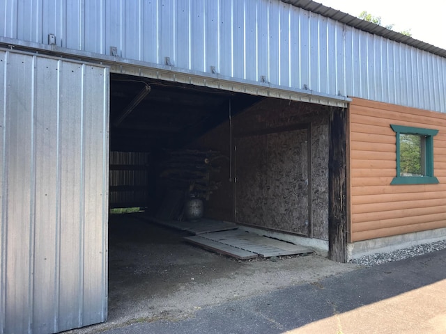 view of garage