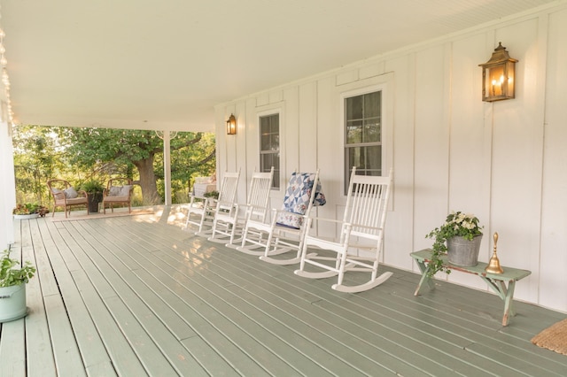 wooden deck with a porch