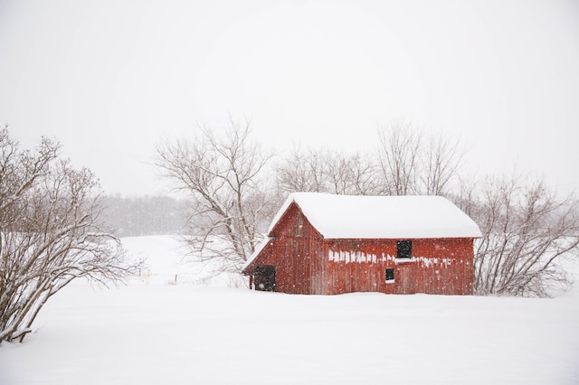 view of snow covered structure