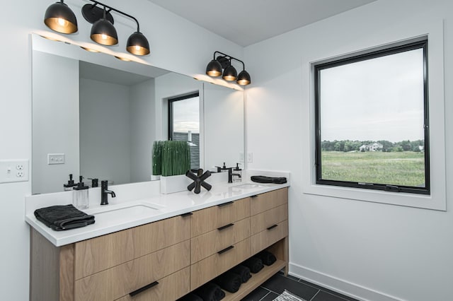 2811 Wildflower Ln SW, Rochester, MN 55902 - full bath with a wealth of natural light, a sink, and double vanity