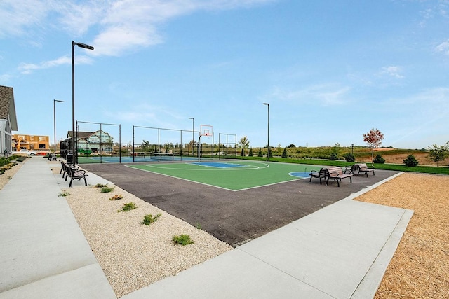 view of sport court with tennis court