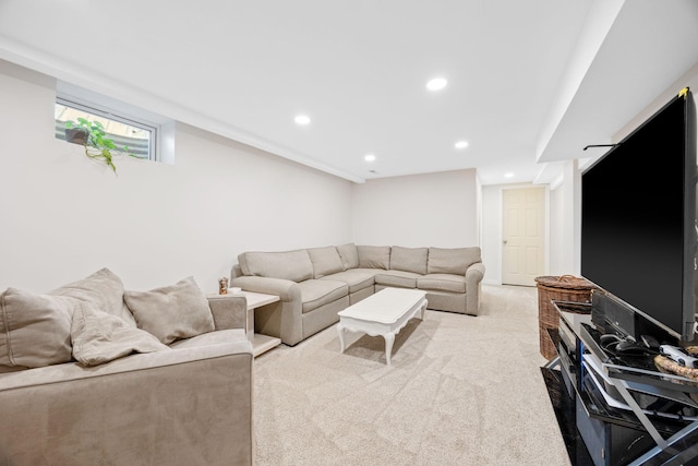 625 5th Ave S, Hopkins, MN 55343 - carpeted living area featuring recessed lighting