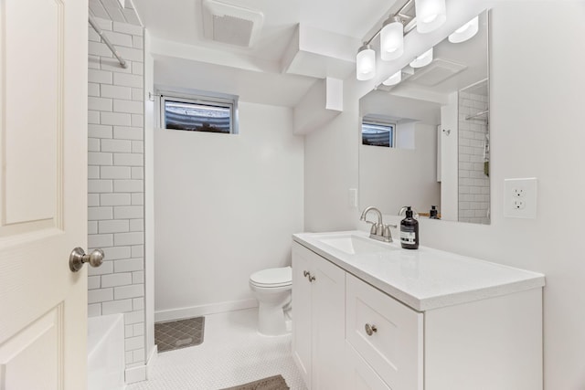 625 5th Ave S, Hopkins, MN 55343 - full bath with vanity, tile patterned flooring, and shower / bath combination