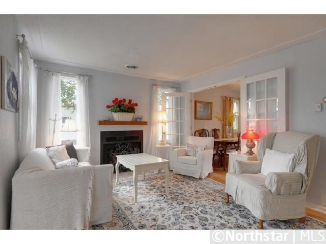 living room featuring light hardwood / wood-style floors