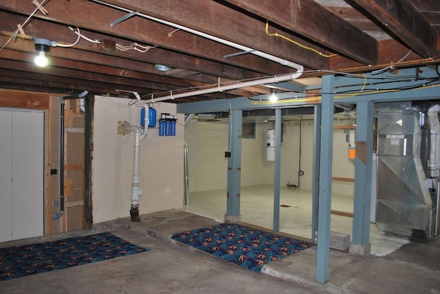 basement with heating utilities