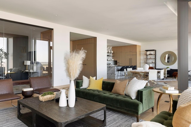 living room featuring hardwood / wood-style floors