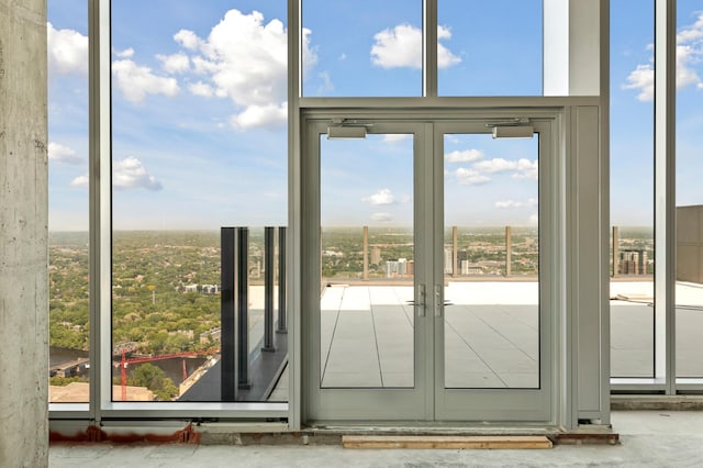 doorway to outside with french doors