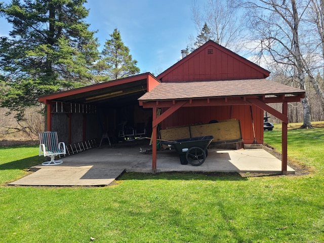 view of car parking with a lawn