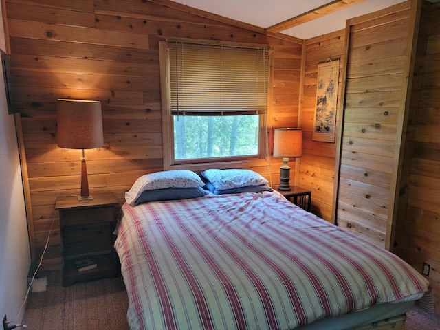 bedroom with vaulted ceiling