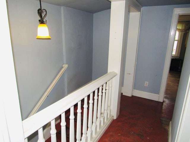 hall featuring dark hardwood / wood-style floors