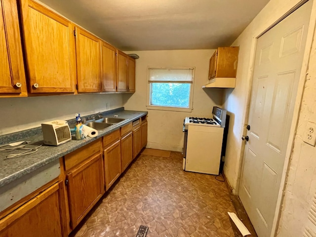 kitchen featuring sink and gas range gas stove