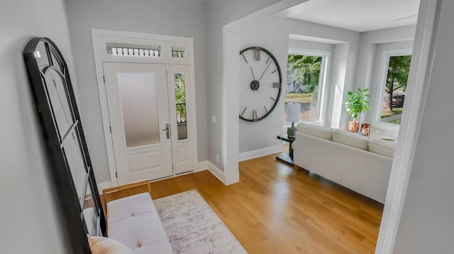 foyer featuring light hardwood / wood-style floors