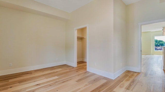 empty room with light wood-type flooring