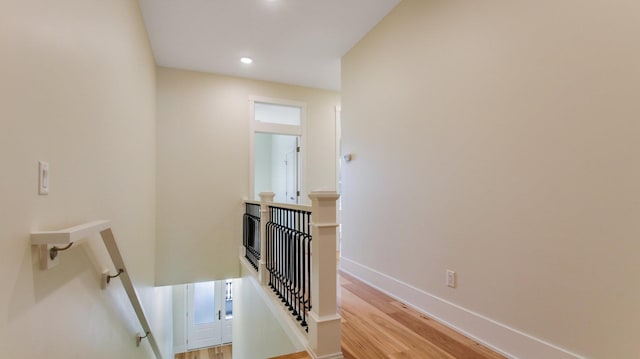 hall featuring light wood-type flooring