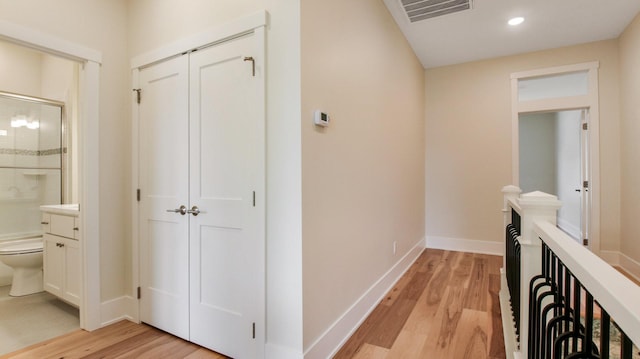 hallway featuring light hardwood / wood-style floors