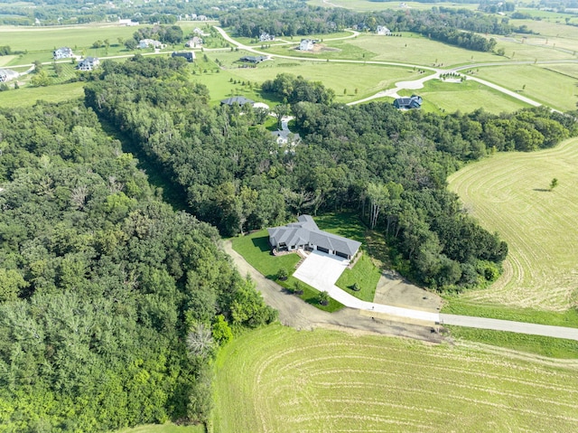 drone / aerial view featuring a rural view