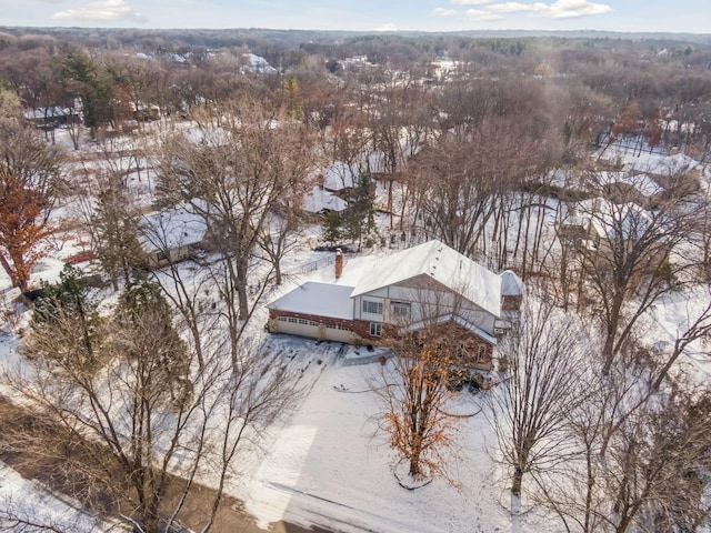 view of snowy aerial view