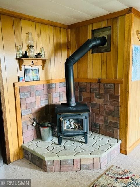 details with a wood stove