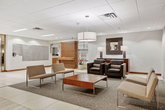 community lobby with visible vents