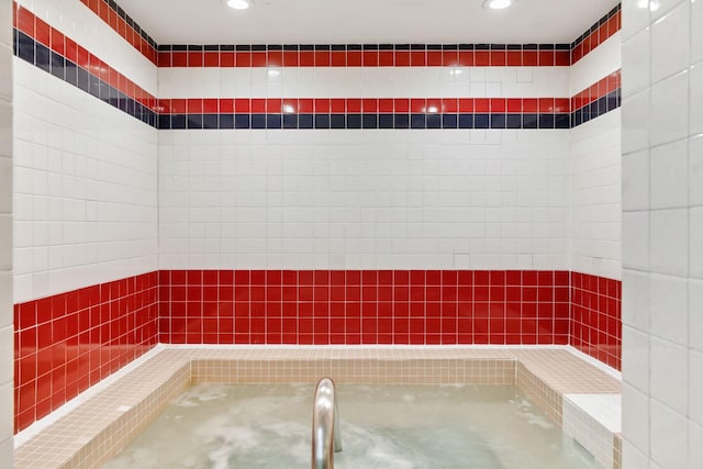 bathroom with recessed lighting