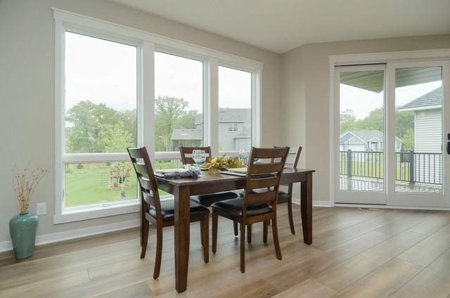 dining area featuring light hardwood / wood-style flooring