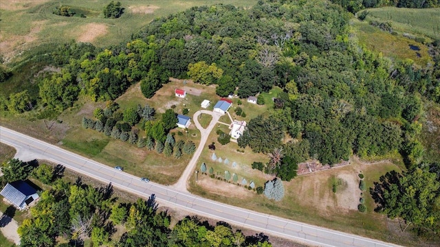 aerial view with a rural view